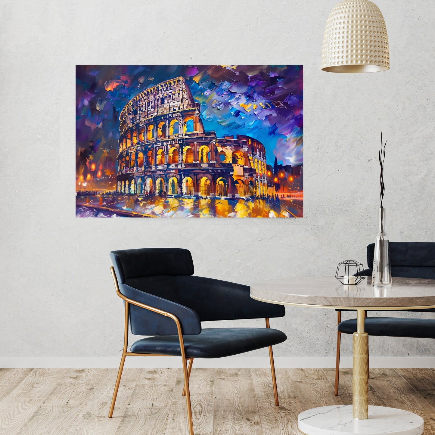Colosseum in Rome Oil Painting – Vibrant Brushstrokes, Timeless Grandeur, Iconic Landmark Art on Canvas