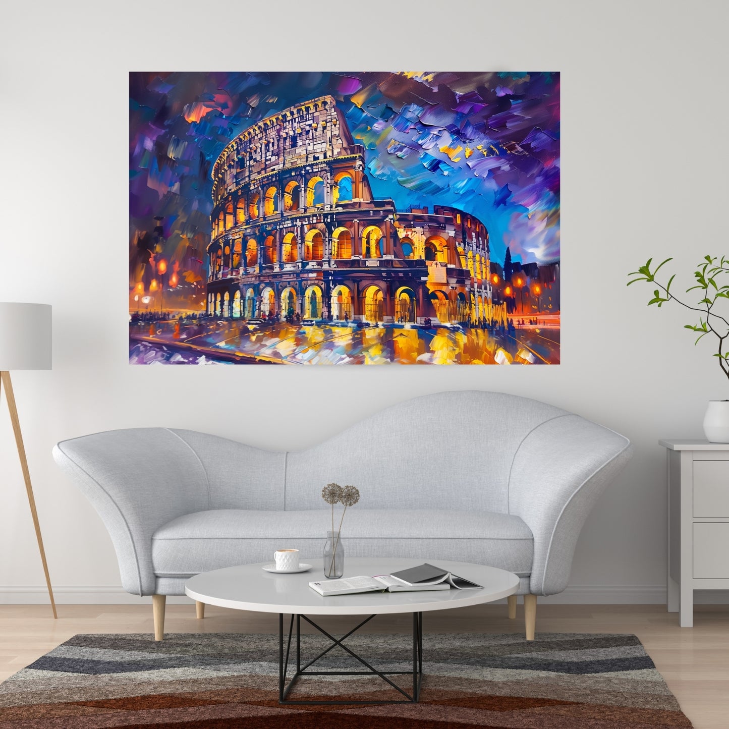 Colosseum in Rome Oil Painting – Vibrant Brushstrokes, Timeless Grandeur, Iconic Landmark Art on Canvas